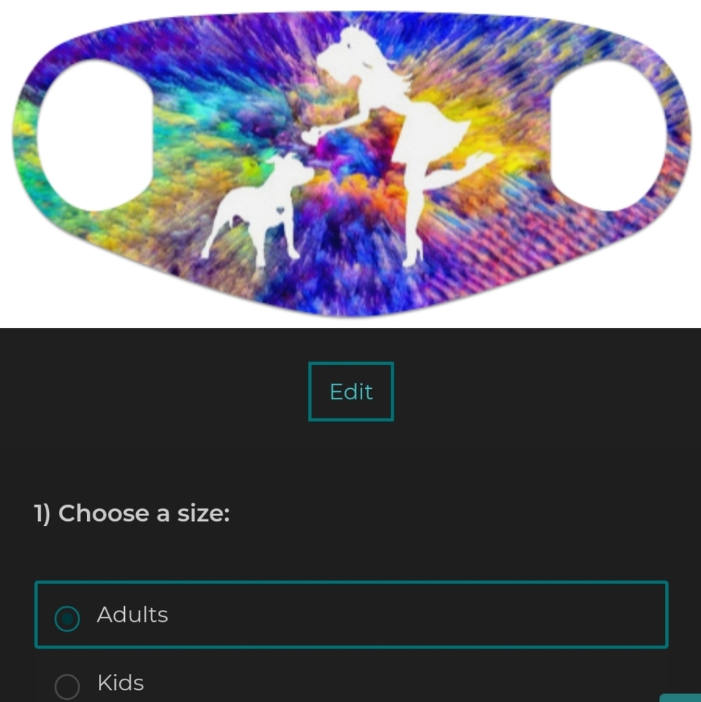 Dog Lovers Face Mask Tye-Dye Girl & Bully